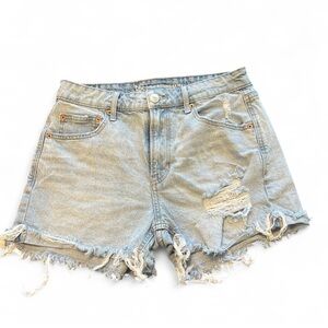 No Boundaries Light Blue Distressed Jean Shorts